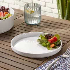 8" Plastic Stella Salad Plate White - Threshold&trade;: Recycled PET, Dishwasher & Microwave Safe