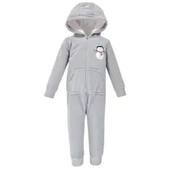 Hudson Baby Toddler Fleece Jumpsuits, Coveralls, and Playsuits 2pk, Navy Snowman