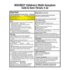 Mucinex Children's Multi-Symptom Cold and Sore Throat Relief Liquid - Very Berry - 4 fl oz