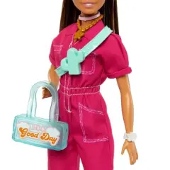 Barbie Doll in Trendy Pink Jumpsuit with Accessories and Pet Puppy (Target Exclusive)