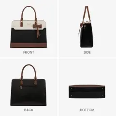 Laptop Tote Bag for Women,Leather Work Bag, Waterproof Business Teacher Bag