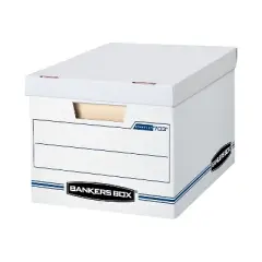 Bankers Box STOR/FILE Storage Box Letter/Legal Lift-off Lid White/Blue 12/Carton 00703