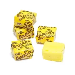 Banana Split Candy Chews &ndash; 2.59 lb Box (Approx. 140 Pieces) &ndash; Classic Taffy Candy Individually Wrapped