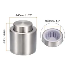 Unique Bargains Stainless Steel Reusable Vacuum-Sealed Wine Bottle Stopper