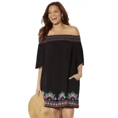 Swimsuits for All Women&rsquo;s Plus Size Rhiannon Embroidered Cover Up Dress