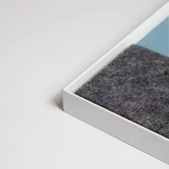 U Brands 36"x24" Magnetic Glass Dry Erase Board Blue Surface/White Aluminum Frame