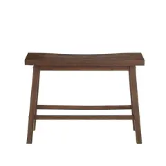 Saddle Design Wooden Bench with Grain Details - Benzara