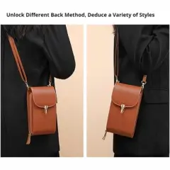 FATMOON Crossbody Purse for Women, Mini Soft Real Leather Handbags Purses Sling Cowhide Shoulder Bag Adjustable Shoulder Strap