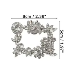 Unique Bargains Women's Rhinestone Shoe Clips Silver Tone 2 Pcs