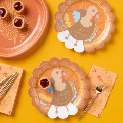 10ct Thanksgiving Turkey Shaped Dinner Plates - Spritz&trade;