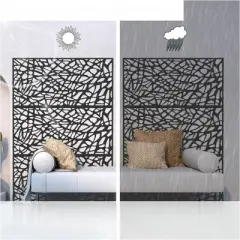 DSVIMOY Privacy Screens and Panels, Freestanding Outdoor Indoor Privacy Screen, Decorative Privacy Screen for Balcony, Black, 48.31"*15.75"*70.75"