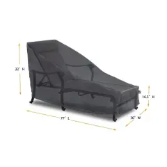 Summerset Shield Gold 2-Layer Polyester Fabric Outdoor Chaise Lounge Cover - 77x30", Charcoal Grey