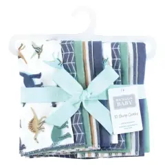 Hudson Baby Boys Cotton Flannel Burp Cloths 10-Pack, Dino Friends, One Size