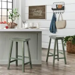 Set of 2 29" Chimney Hill Saddle Barstools - Inspire Q