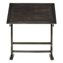 Vintage Solid Wood Drawing/Drafting Table with 36" Wide Adjustable Top Distressed Black - studio designs