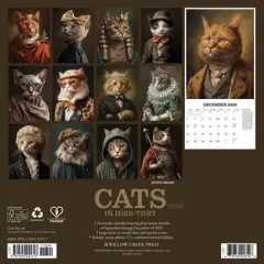 Willow Creek Press 12"x12" 2026 Cats in Hiss-tory Wall Calendar