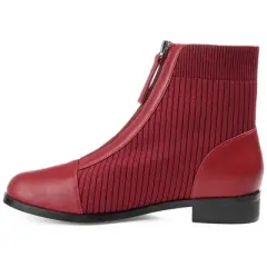 Journee Collection Womens Bexlie Tru Comfort Foam Front Zip Stacked Heel Booties