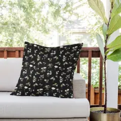 26"x26" Deny Designs Iveta Abolina Pineberry Botanical Outdoor Throw Pillow Black: UV Protected, Mildew Resistant Square Cushion