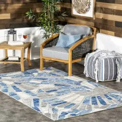 nuLOOM Misty Abstract Transitional Indoor/Outdoor Patio Area Rug