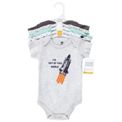 Hudson Baby Unisex Baby Cotton Bodysuits, Outer Space
