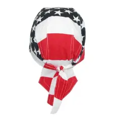 CTM Men's Cotton American Flag Do Rag Cap