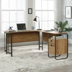 Station House L-Shape Desk Etched Oak - Sauder