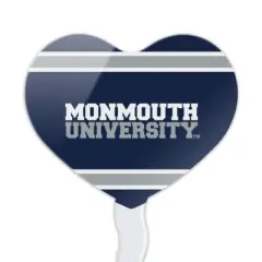 Monmouth University Official Stripes Heart Love Cupcake Picks Toppers Decoration Set of 6