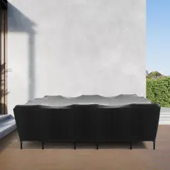 KHOMO GEAR Patio Table & Chair Set Cover - Durable and Water Resistant Outdoor Furniture Cover - Black