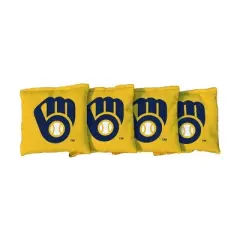 MLB Milwaukee Brewers Corn-Filled Cornhole Bags Yellow - 4pk