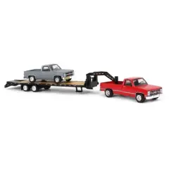 Greenlight Greenlight 1/64 Red 1986 Chevy K-30 Longbed w/ Gooseneck & Project Truck 51406-B