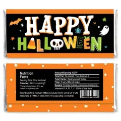 Big Dot of Happiness Jack-O'-Lantern Halloween - Candy Bar Wrapper Kids Halloween Party Favors - Set of 24
