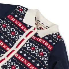 Hope & Henry Girls' Long Sleeve Nordic Fair Isle Sweater Dress, Toddler