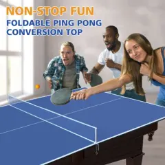 Sevobal Game Table 8ft Foldable Ping Pong Conversion Top Table Tennis Surface for Indoor Use and Game Rooms, Blue, 108"*60"*3"