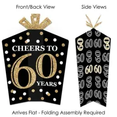 Big Dot of Happiness Adult 60th Birthday - Gold - Table Decorations - Birthday Party Fold and Flare Centerpieces - 10 Count