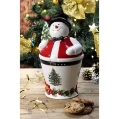 Spode Christmas Tree Mr. Snowman Cookie Jar