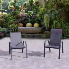 Courtyard Casual Santa Fe Alum Sling Reclining Chair Set of 2