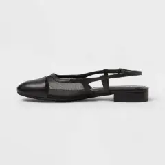 Women's Evelyn Mesh Slingback Ballet Flats - A New Day&trade; Black