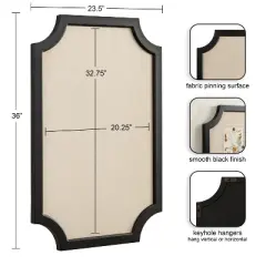 Kate & Laurel All Things Decor Hogan Framed Scalloped Decorative Wall Pinboard