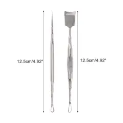 Unique Bargains Dual-Ended Pimple Extractor 4.92" Silver Tone 1 Set