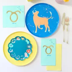 Jollity & Co. - Zodiac Taurus Dinner Plates - Pack of 8 Paper Plates