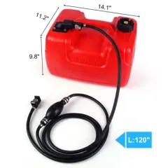 Marine Tank, Portable 3 Gallon (12L) with 9.8ft Hose &uml;C EPA Certified Leak-Proof Storage for Boat, Outboard Motor, Generator & Outdoor Equipment