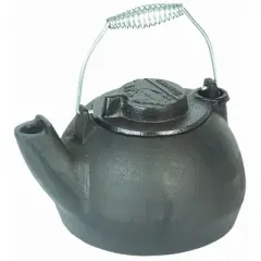 Lehman's Classic Cast Iron Teakettle Attached Lid Stay Cool Handle 2 Quart