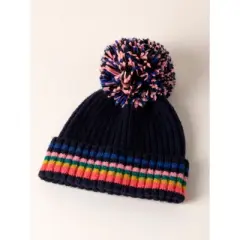 Shiraleah Navy Ronen Pom Beanie