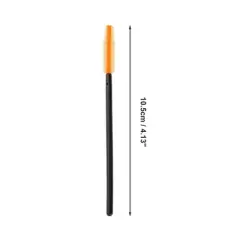 Unique Bargains Lightweight Silicone Eyelash Brush Black Orange 50 Pcs