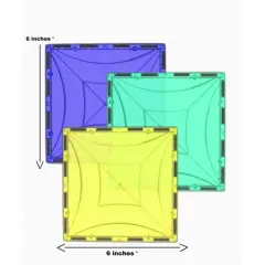 Mag Genius - 6 inch Medium Sized Squares  Stabilizing Building Tiles - 3 pack