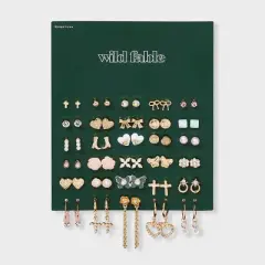 Butterfly Bows and Boots Multi Earring Set 30pc - Wild Fable&trade; Gold