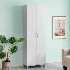 Costway 73.5''Double Door Tall Pantry Cabinet Freestanding Versatile Storage Organizer White
