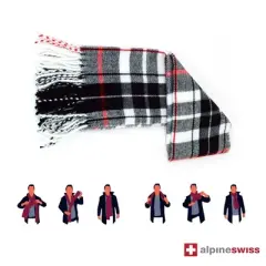 Alpine Swiss Mens Plaid Scarf Softer Than Cashmere Scarves Winter Shawl