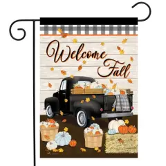Briarwood Lane Garden Flag 12x18 For Outdoor Welcome Fall Black Truck For Fall Garden Flag Flags For Outside