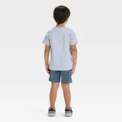 Toddler Boys' 2pc Marvel Spidey & Friends Miles Morales Ghost Spider Pocket T-Shirt & Brushed Active Shorts Set - Gray